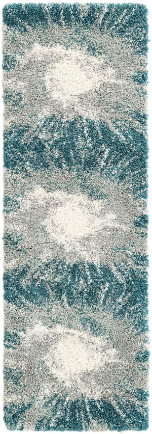 Teal 2' 7 x 8' Soft Touch Shag Runner Area Rug Thick Soft Touch Fluffy & Plush Shaggy Pile