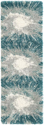 Teal 2' 7 x 8' Soft Touch Shag Runner Area Rug Thick Soft Touch Fluffy & Plush Shaggy Pile