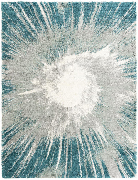 Teal 9' x 12' Soft Touch Shag Rectangle Area Rug Thick Soft Touch Fluffy & Plush Shaggy Pile