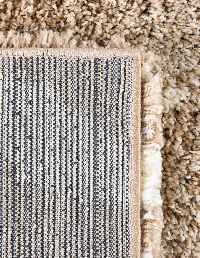 Beige and Ivory 5' 3 x 8' Soft Touch Shag Rectangle Area Rug Thick Soft Touch Fluffy & Plush Shaggy Pile