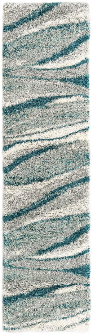 Teal 2' 7 x 10' Soft Touch Shag Runner Area Rug Thick Soft Touch Fluffy & Plush Shaggy Pile