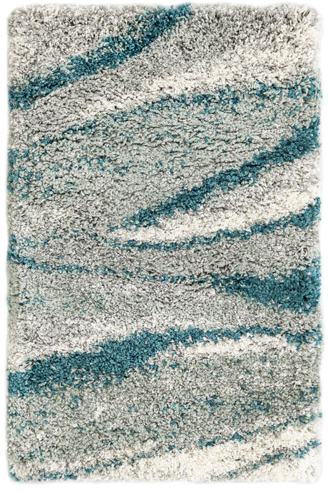 Teal 2' x 3' 1 Soft Touch Shag Rectangle Area Rug Thick Soft Touch Fluffy & Plush Shaggy Pile