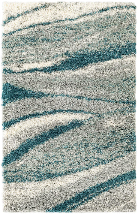 Teal 3' 3 x 5' 3 Soft Touch Shag Rectangle Area Rug Thick Soft Touch Fluffy & Plush Shaggy Pile