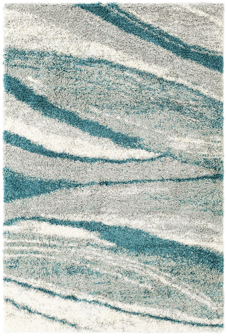 Teal 5' 3 x 8' Soft Touch Shag Rectangle Area Rug Thick Soft Touch Fluffy & Plush Shaggy Pile