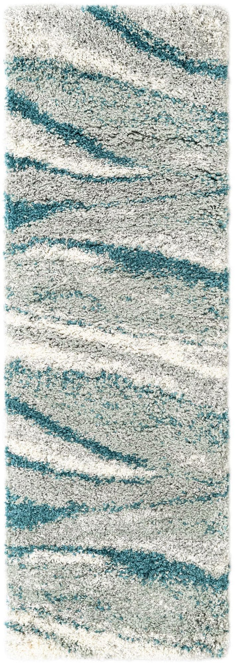 Teal 2' x 6' 1 Soft Touch Shag Runner Area Rug Thick Soft Touch Fluffy & Plush Shaggy Pile