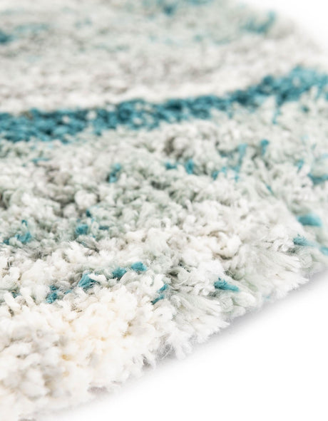Teal 3' 3 x 3' 3 Soft Touch Shag Round Area Rug Thick Soft Touch Fluffy & Plush Shaggy Pile 100% Polypropylene Unique Carpet for Modern Home Interiors for Sale at Rug Engine
