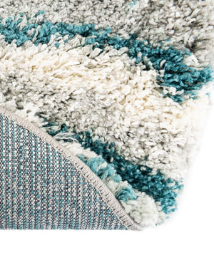 Teal 7' 10 x 7' 10 Soft Touch Shag Round Area Rug Thick Soft Touch Fluffy & Plush Shaggy Pile