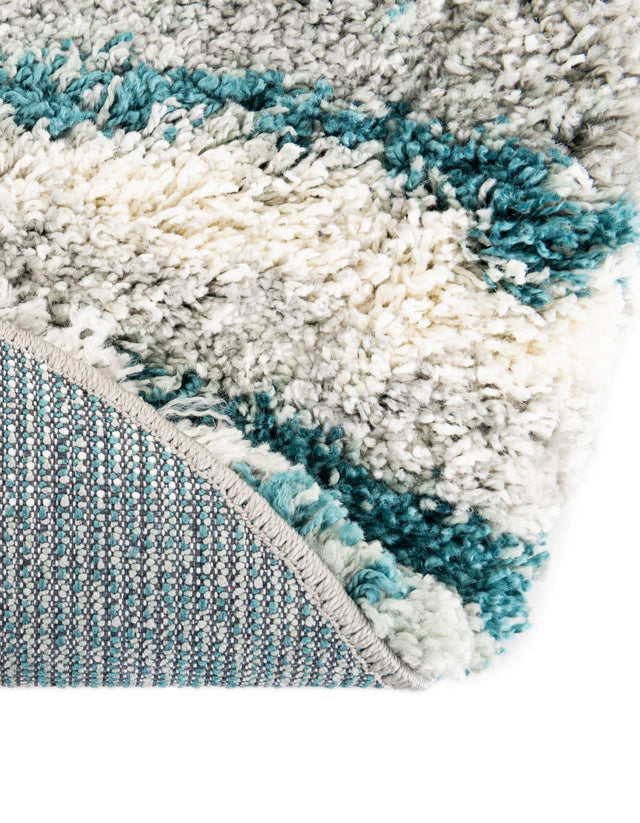Teal 7' 10 x 7' 10 Soft Touch Shag Round Area Rug Thick Soft Touch Fluffy & Plush Shaggy Pile