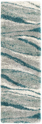 Teal 2' 7 x 8' Soft Touch Shag Runner Area Rug Thick Soft Touch Fluffy & Plush Shaggy Pile 100% Polypropylene Unique Carpet for Modern Home Interiors for Sale at Rug Engine