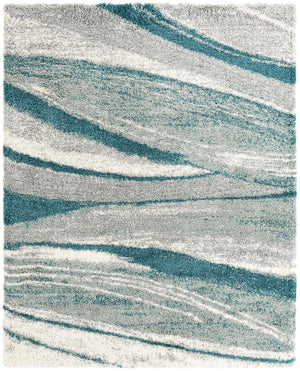 Teal 7' 10 x 10' Soft Touch Shag Rectangle Area Rug Thick Soft Touch Fluffy & Plush Shaggy Pile