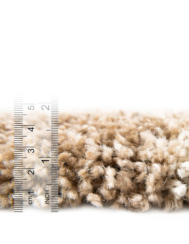 Beige and Ivory 5' 3 x 8' Soft Touch Shag Rectangle Area Rug Thick Soft Touch Fluffy & Plush Shaggy Pile