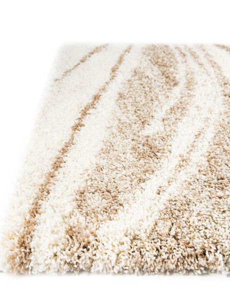 Beige and Ivory 5' 3 x 8' Soft Touch Shag Rectangle Area Rug Thick Soft Touch Fluffy & Plush Shaggy Pile 100% Polypropylene Unique Carpet for Modern Home Interiors for Sale at Rug Engine