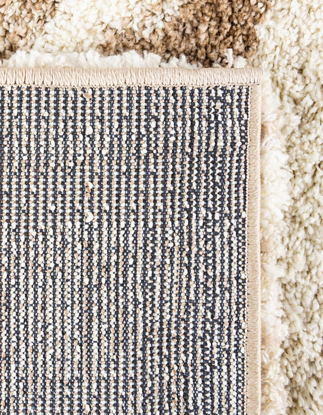 Beige and Ivory 5' 3 x 8' Soft Touch Shag Rectangle Area Rug Thick Soft Touch Fluffy & Plush Shaggy Pile