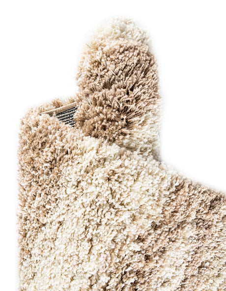 Beige and Ivory 5' 3 x 8' Soft Touch Shag Rectangle Area Rug Thick Soft Touch Fluffy & Plush Shaggy Pile 100% Polypropylene Unique Carpet for Modern Home Interiors for Sale at Rug Engine