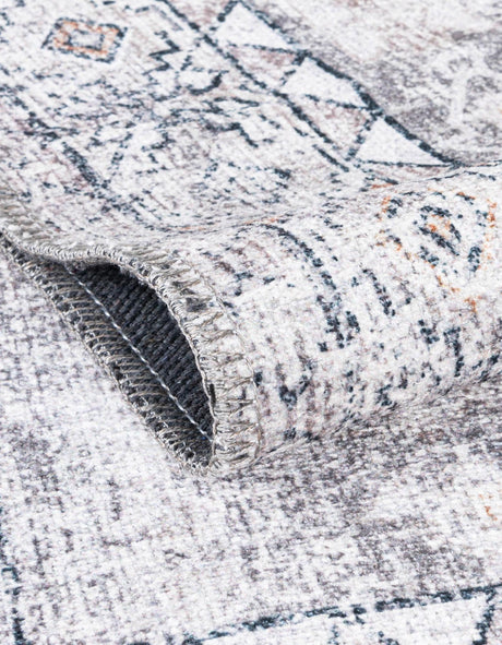 Washable Ivory and Beige 5' 1 x 8' Yara Rectangle Area Rug Easy to Clean Stain Resistant & Durable Polyester & Chenille Carpet for Sale at Rug Engine