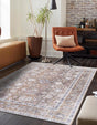 Washable Antique Gold 5' 1 x 8' Yara Rectangle Area Rug Easy to Clean Stain Resistant & Durable Polyester & Chenille Carpet for Sale at Rug Engine