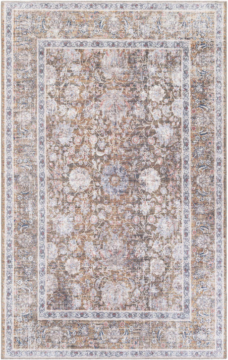 Antique Gold 5' 1 x 8' Yara Washable Rectangle Rug