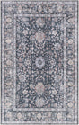 Ink Black 5' 1 x 8' Yara Washable Rectangle Rug