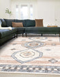 Ivory and Beige 5' 3 x 8' Medina Washable Rectangle Rug