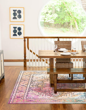 Multicolor 5' 3 x 8' Medina Washable Rectangle Rug