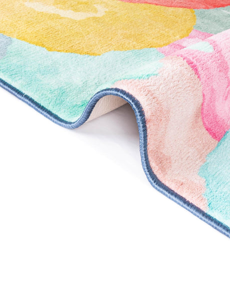 Washable Multicolor 5' 3 x 7' 9 Medina Rectangle Area Rug Easy to Clean Stain Resistant & Durable Polyester Classic Carpet for Home Decor & Design for Sale at Rug Engine