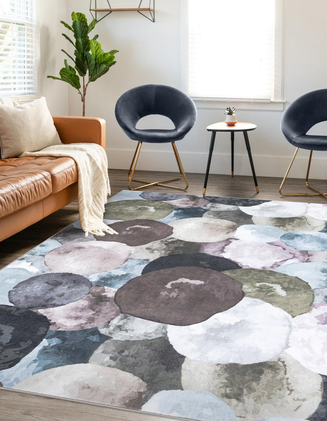 Multicolor Gray 4' 4 x 6' 1 Medina Washable Rectangle Rug