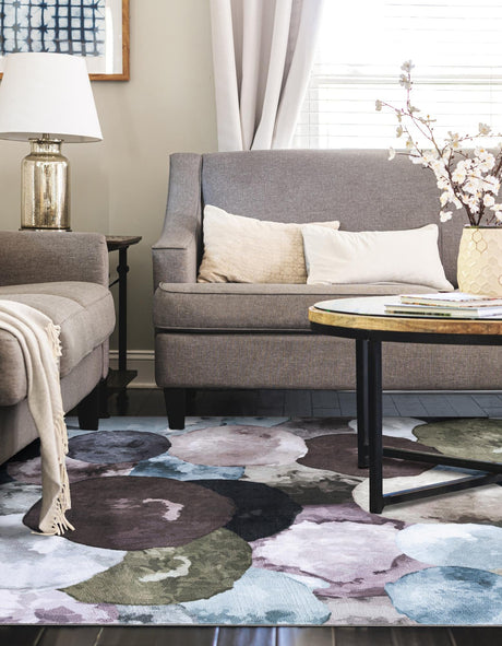 Washable Multicolor Gray 4' 4 x 6' 1 Medina Rectangle Area Rug Easy to Clean Stain Resistant & Durable Polyester Classic Carpet for Home Decor & Design for Sale at Rug Engine