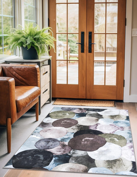 Washable Multicolor Gray 4' 4 x 6' 1 Medina Rectangle Area Rug Easy to Clean Stain Resistant & Durable Polyester Classic Carpet for Home Decor & Design for Sale at Rug Engine