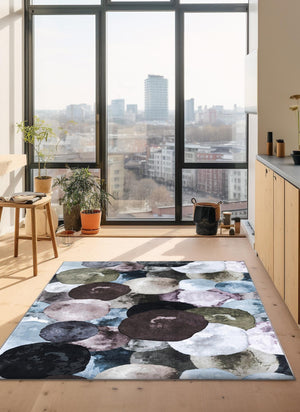 Multicolor Gray 4' 4 x 6' 1 Medina Washable Rectangle Rug