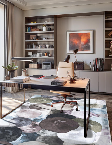 Washable Multicolor Gray 4' 4 x 6' 1 Medina Rectangle Area Rug Easy to Clean Stain Resistant & Durable Polyester Classic Carpet for Home Decor & Design for Sale at Rug Engine