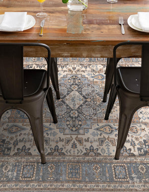 Tan 5' 3 x 8' Medina Washable Rectangle Rug