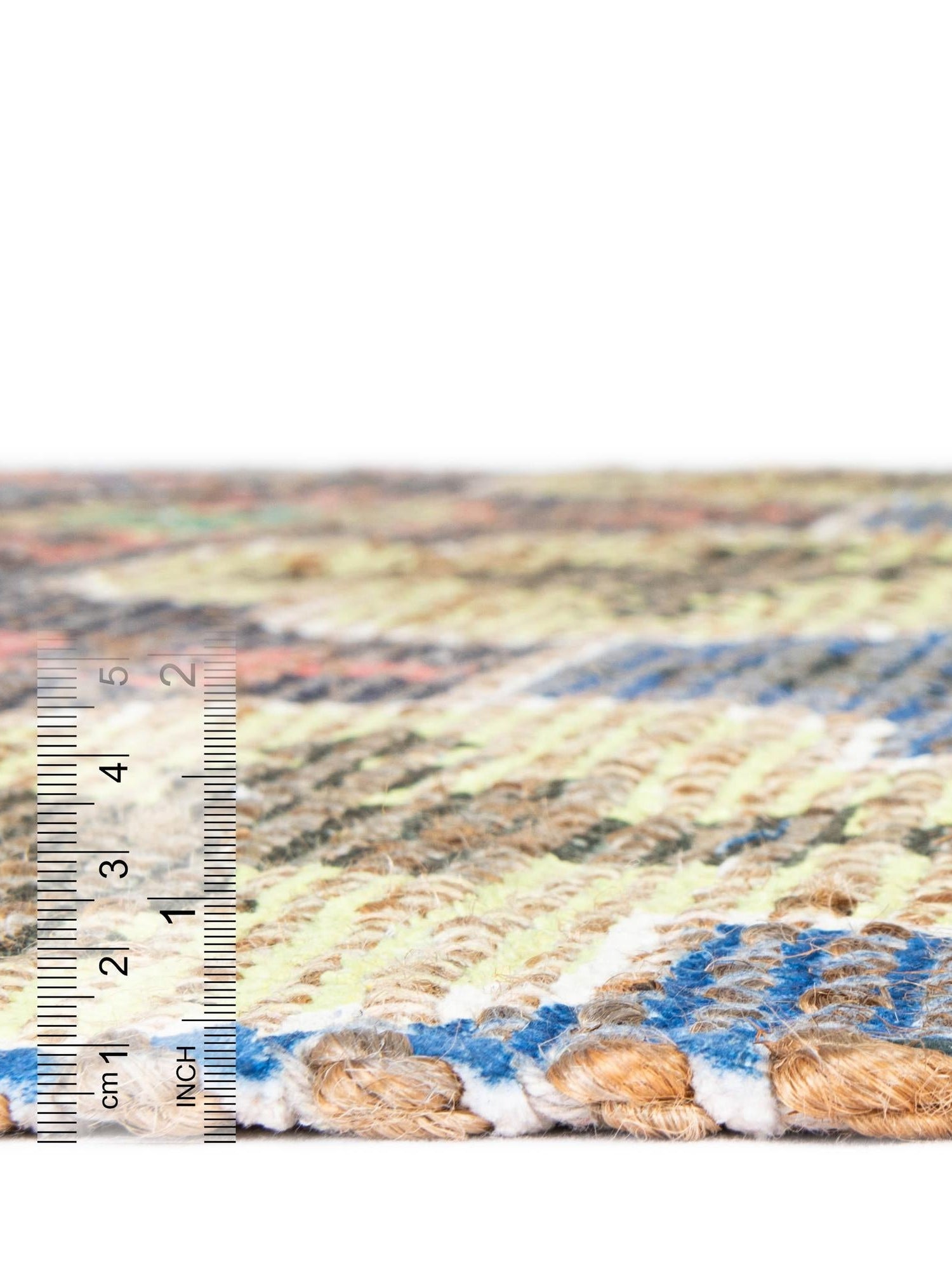 Multicolor 9' x 12' Chenille Jute Rectangle Area Rug Vintage Distressed Boho All Natural Eco-Friendly Sustainable Carpet for Living Dining Office Dorm Rooms for Sale at Rug Engine