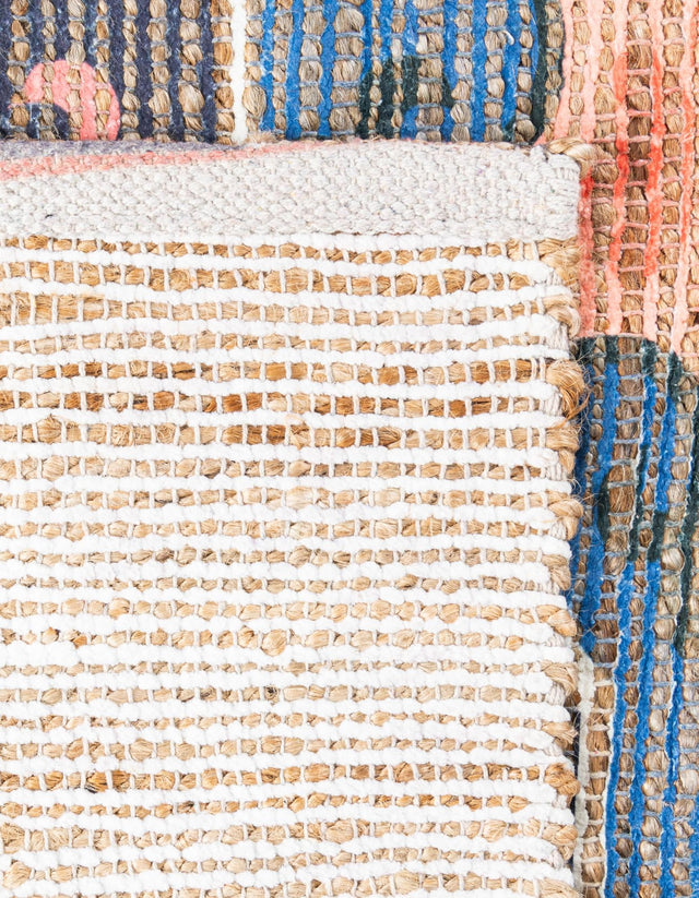 Multicolor 6' 1 x 9' Chenille Jute Rectangle Area Rug Vintage Distressed Boho All Natural Eco-Friendly Sustainable Carpet for Living Dining Office Dorm Rooms for Sale at Rug Engine