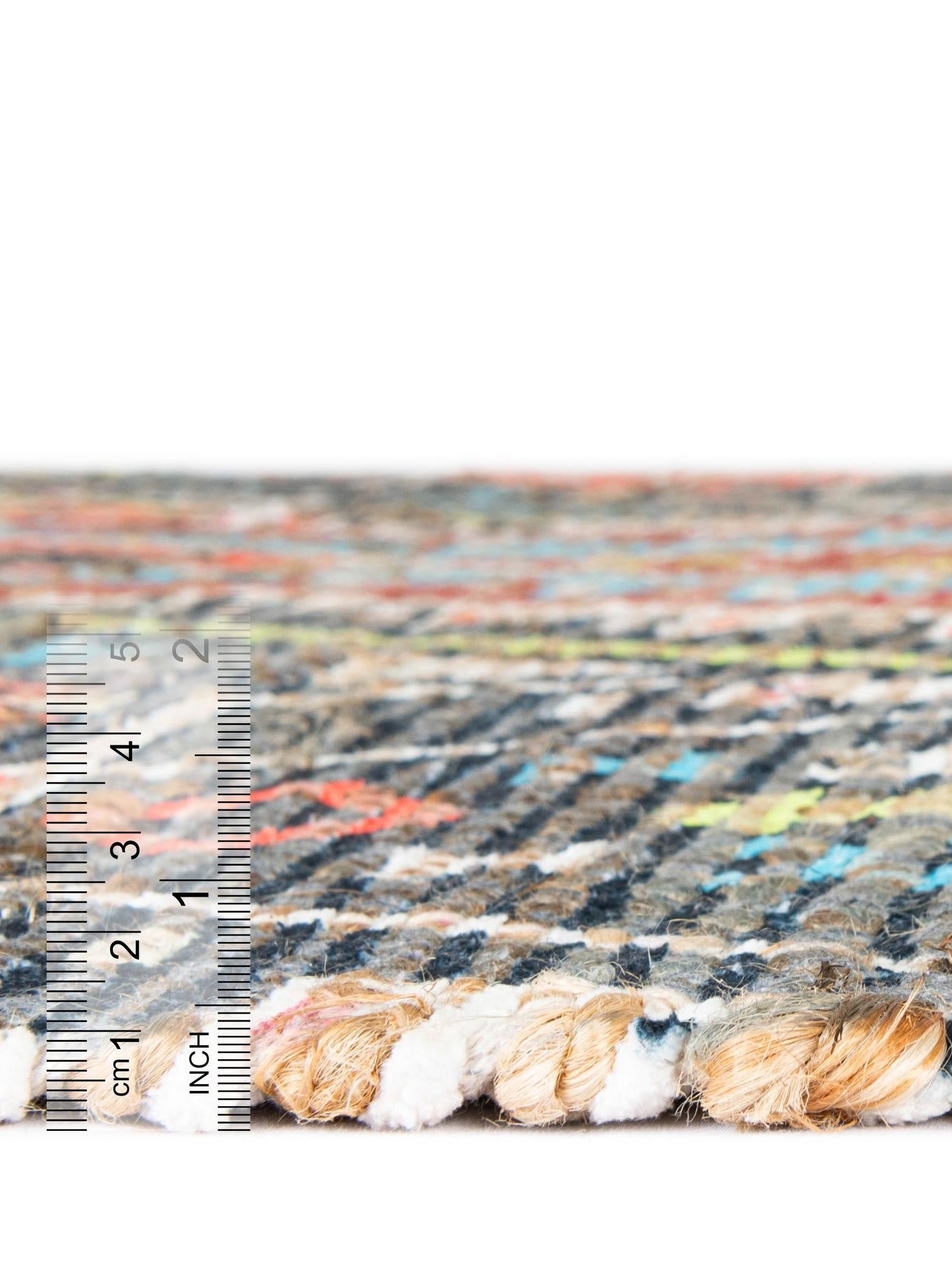 Multicolor 9' x 12' Chenille Jute Rectangle Area Rug Vintage Distressed Boho All Natural Eco-Friendly Sustainable Carpet for Living Dining Office Dorm Rooms for Sale at Rug Engine