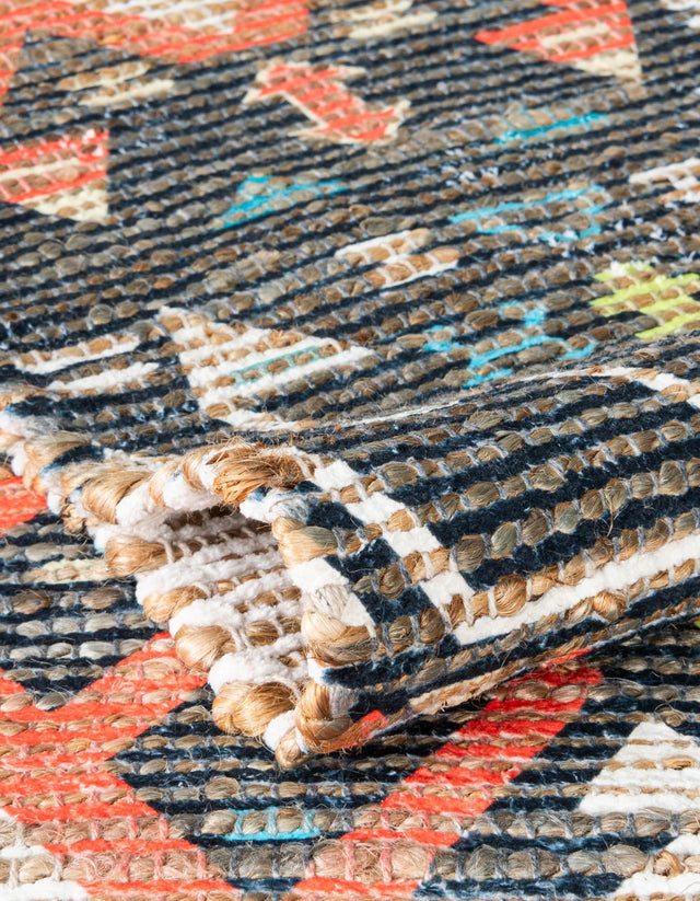Multicolor 9' x 12' Chenille Jute Rectangle Area Rug Vintage Distressed Boho All Natural Eco-Friendly Sustainable Carpet for Living Dining Office Dorm Rooms for Sale at Rug Engine
