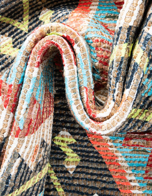 Multicolor 9' x 12' Chenille Jute Rectangle Area Rug Vintage Distressed Boho All Natural Eco-Friendly Sustainable Carpet for Living Dining Office Dorm Rooms for Sale at Rug Engine