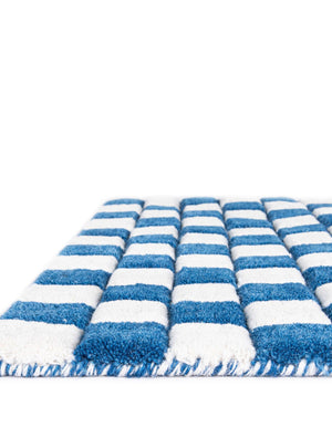 Blue and White 2' 1 x 3' Hand Tufted Wool Rectangle Area Rug 100% Natural Wool Unique Modern Handmade Carpet for Living Rooms, Bedrooms for Sale at Rug Engine