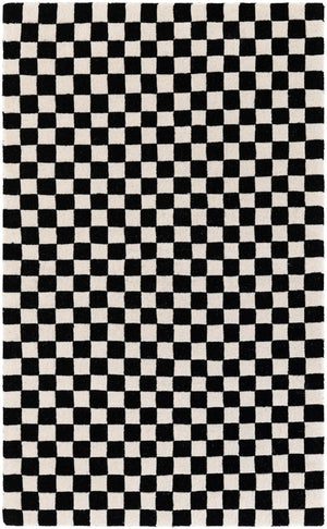 Black and White 3' 1 x 5' 1 Hand Tufted Wool Rectangle Area Rug 100% Natural Wool Unique Modern Handmade Carpet for Living Rooms, Bedrooms for Sale at Rug Engine