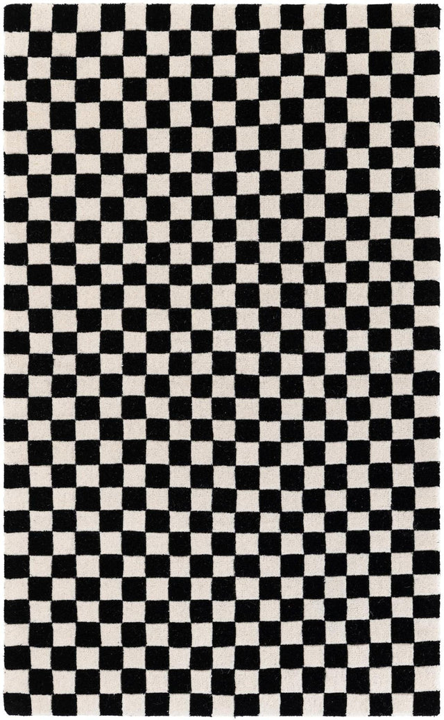 Black and White 3' 1 x 5' 1 Hand Tufted Wool Rectangle Area Rug 100% Natural Wool Unique Modern Handmade Carpet for Living Rooms, Bedrooms for Sale at Rug Engine