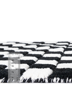 Black and White 2' 1 x 3' Hand Tufted Wool Rectangle Area Rug 100% Natural Wool Unique Modern Handmade Carpet for Living Rooms, Bedrooms for Sale at Rug Engine