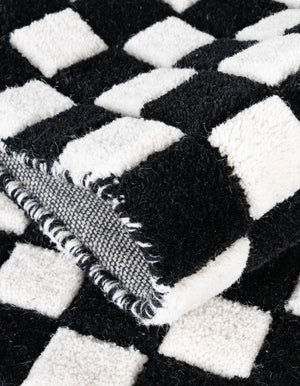 Black and White 5' 1 x 8' Hand Tufted Wool Rectangle Area Rug 100% Natural Wool Unique Modern Handmade Carpet for Living Rooms, Bedrooms for Sale at Rug Engine