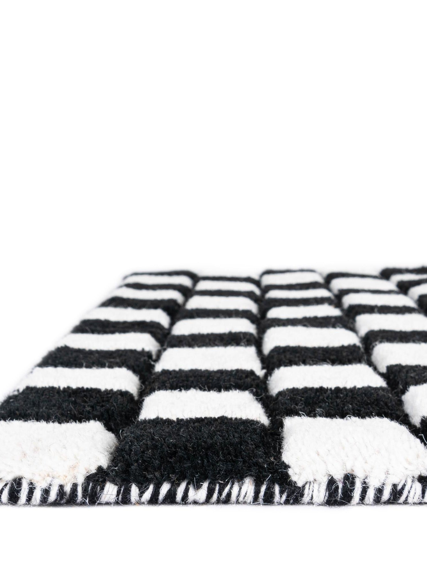 Black and White 5' 1 x 8' Hand Tufted Wool Rectangle Area Rug 100% Natural Wool Unique Modern Handmade Carpet for Living Rooms, Bedrooms for Sale at Rug Engine