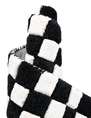 Black and White 5' 1 x 8' Hand Tufted Wool Rectangle Area Rug 100% Natural Wool Unique Modern Handmade Carpet for Living Rooms, Bedrooms for Sale at Rug Engine