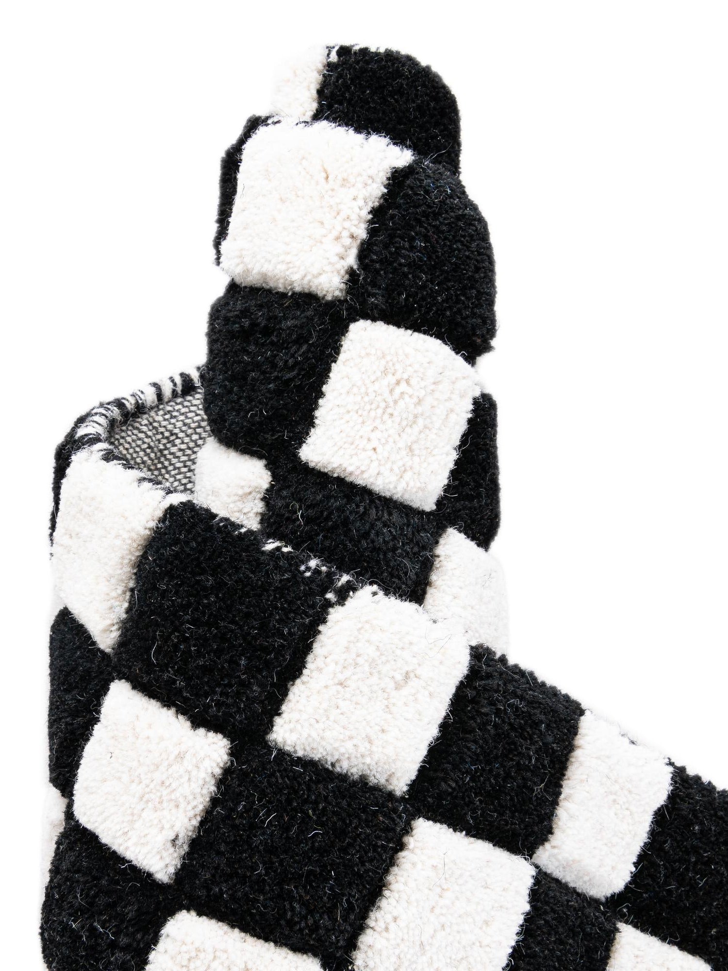 Black and White 3' 1 x 5' 1 Hand Tufted Wool Rectangle Area Rug 100% Natural Wool Unique Modern Handmade Carpet for Living Rooms, Bedrooms for Sale at Rug Engine