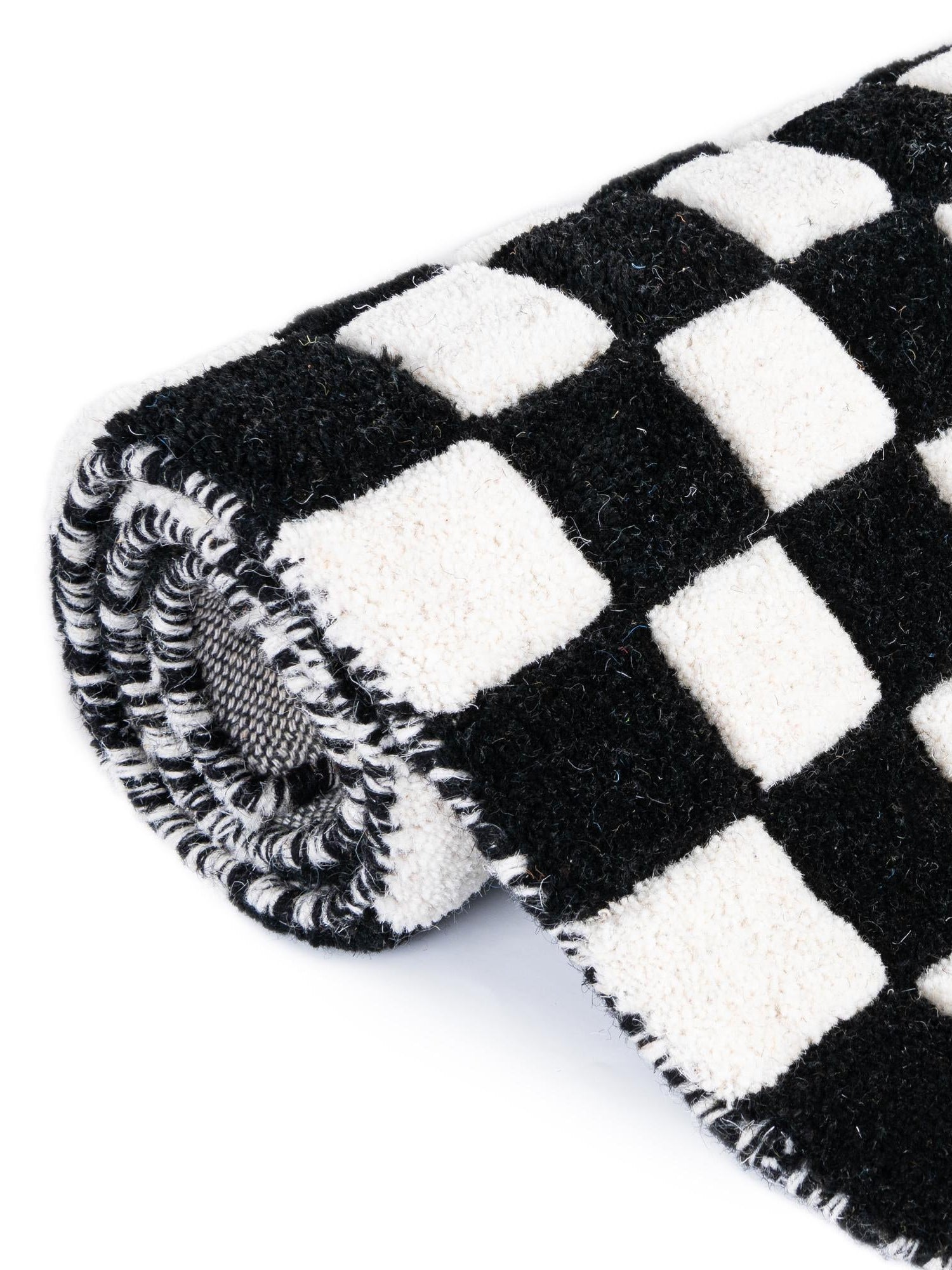 Black and White 3' 1 x 5' 1 Hand Tufted Wool Rectangle Area Rug 100% Natural Wool Unique Modern Handmade Carpet for Living Rooms, Bedrooms for Sale at Rug Engine