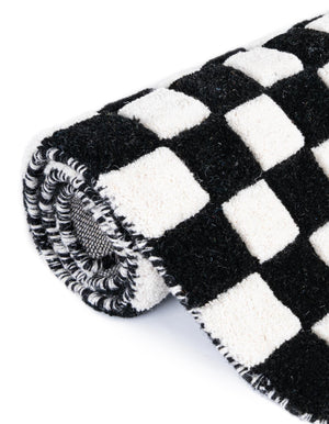 Black and White 3' 1 x 5' 1 Hand Tufted Wool Rectangle Area Rug 100% Natural Wool Unique Modern Handmade Carpet for Living Rooms, Bedrooms for Sale at Rug Engine