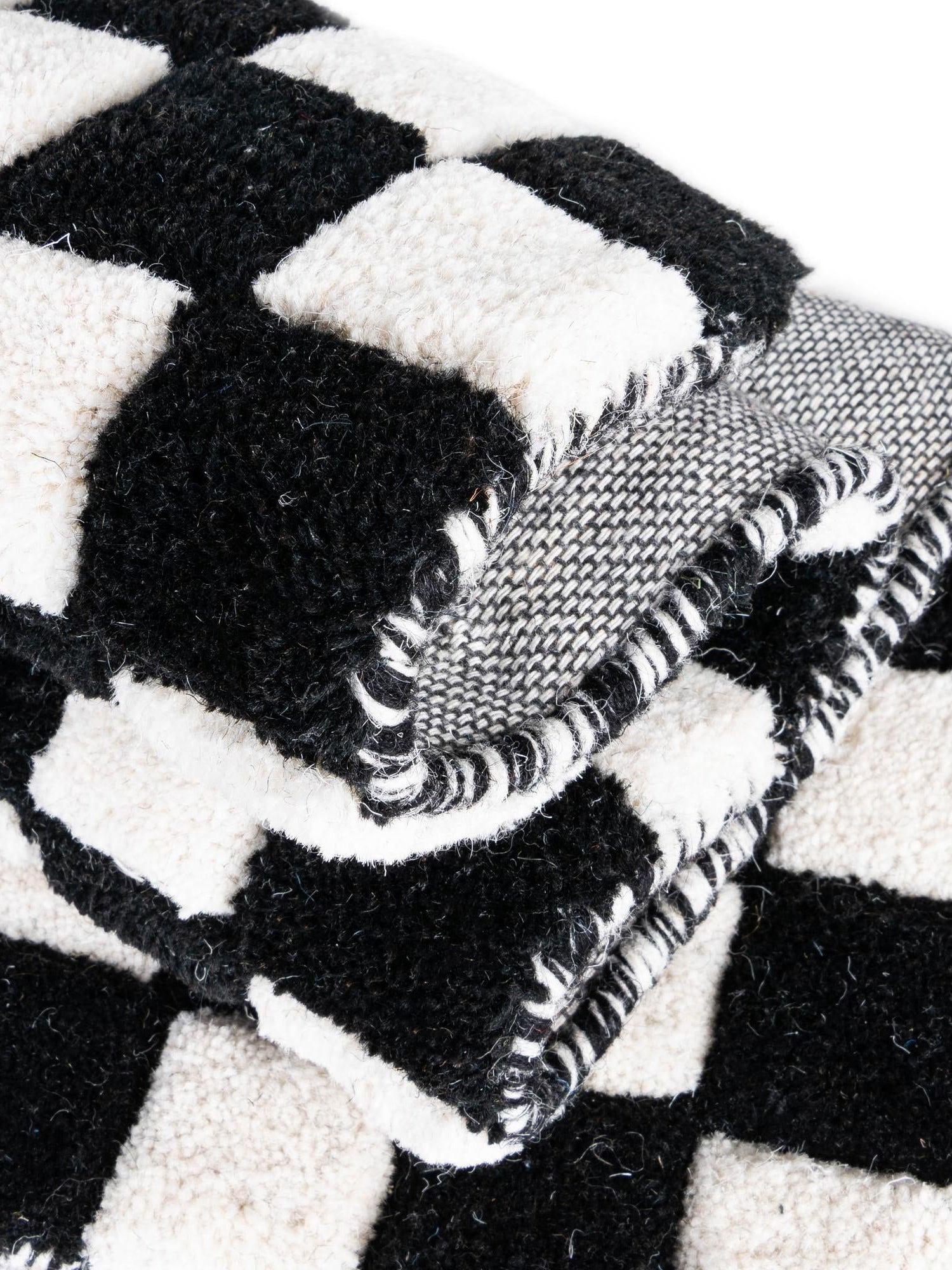 Black and White 3' 1 x 5' 1 Hand Tufted Wool Rectangle Area Rug 100% Natural Wool Unique Modern Handmade Carpet for Living Rooms, Bedrooms for Sale at Rug Engine