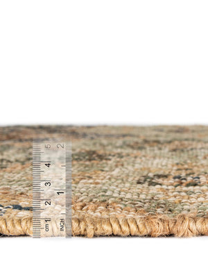 Blue and Green 5' 1 x 8' Kala Handwoven Jute Rectangle Area Rug All Natural Pile Eco-Friendly Sustainable Urban Carpet for Rustic Design Interior Home Decor for Sale at Rug Engine