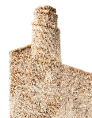 Ivory and Beige 5' 1 x 8' Kala Handwoven Jute Rectangle Area Rug All Natural Pile Eco-Friendly Sustainable Urban Carpet for Rustic Design Interior Home Decor for Sale at Rug Engine