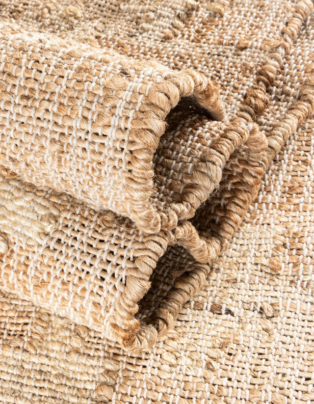 Ivory and Beige 5' 1 x 8' Kala Handwoven Jute Rectangle Area Rug All Natural Pile Eco-Friendly Sustainable Urban Carpet for Rustic Design Interior Home Decor for Sale at Rug Engine